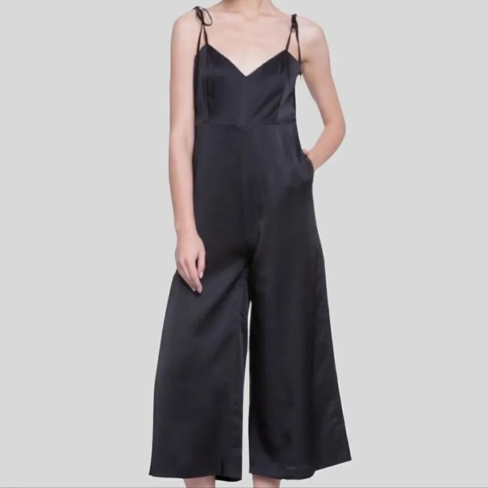 English Factory Black Jumpsuit with Sweetheart Neckline